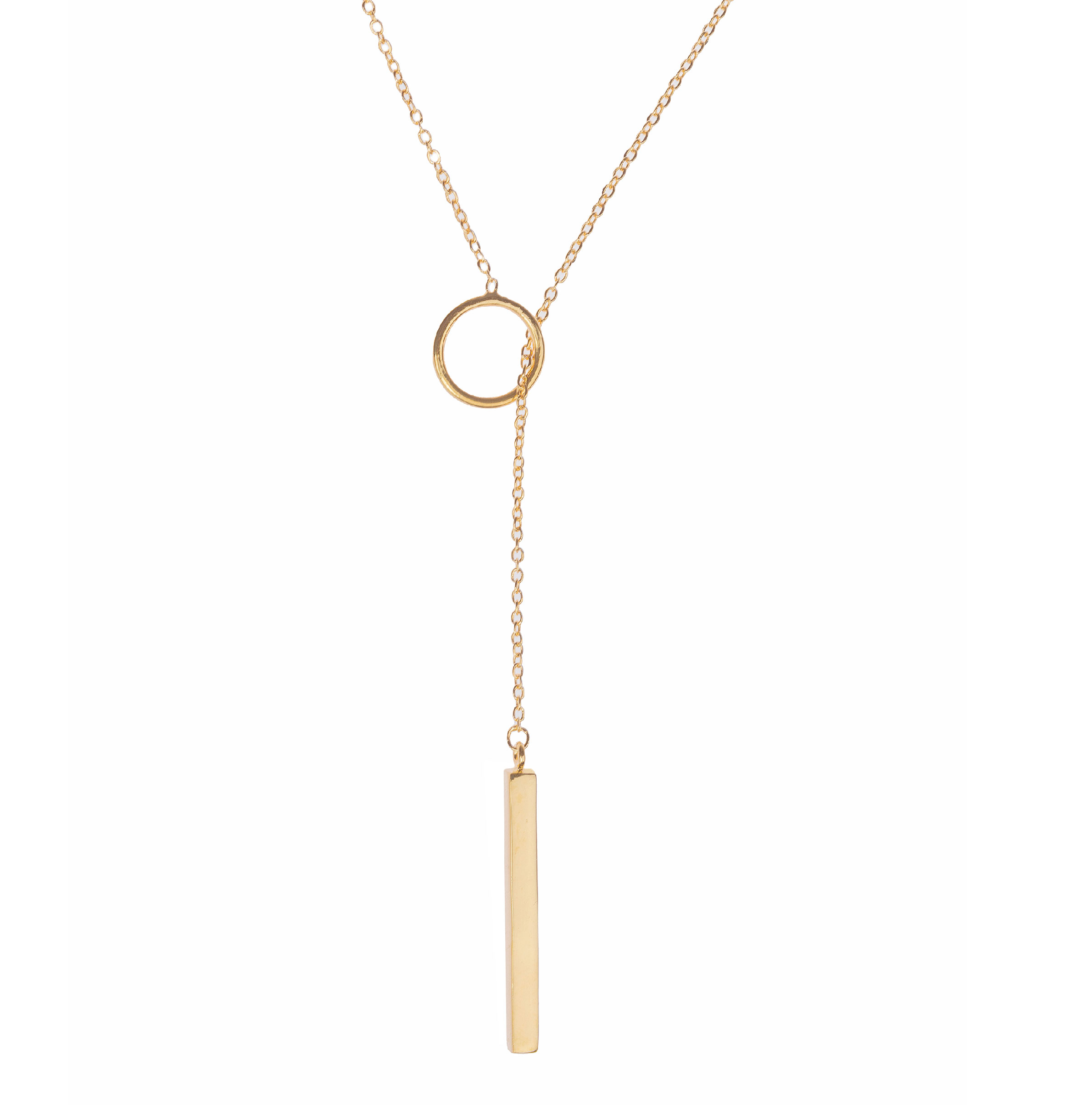 COLLAR BARRITA LARGA BAÑO ORO