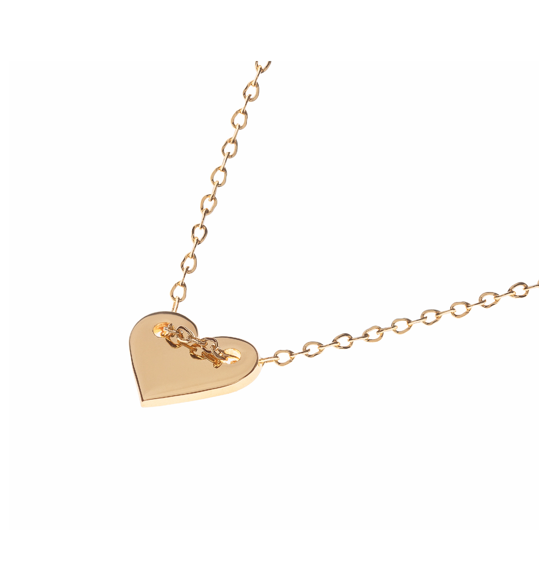 COLLAR CORAZÓN BAÑO DE ORO