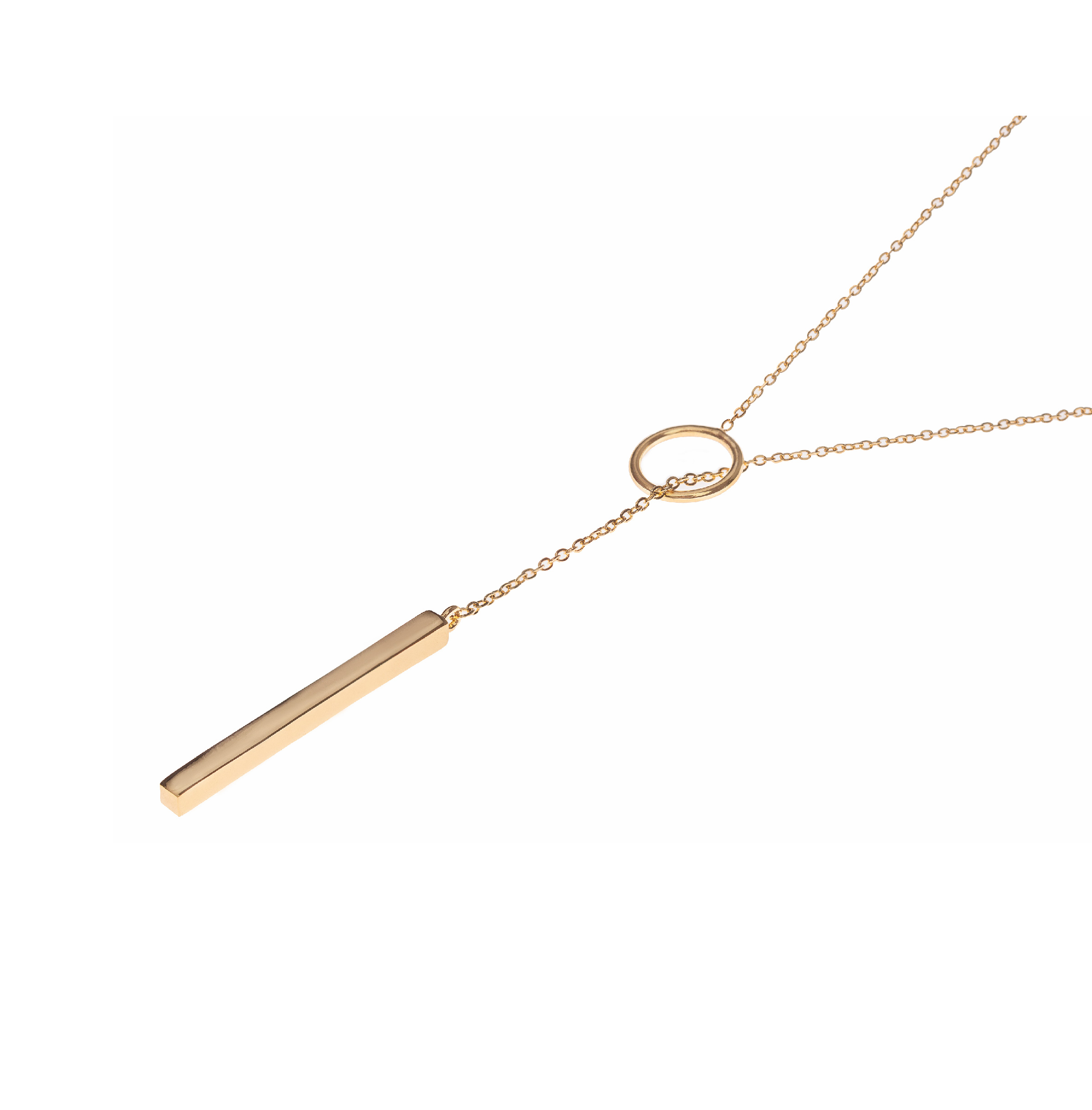 COLLAR BARRITA LARGA BAÑO ORO