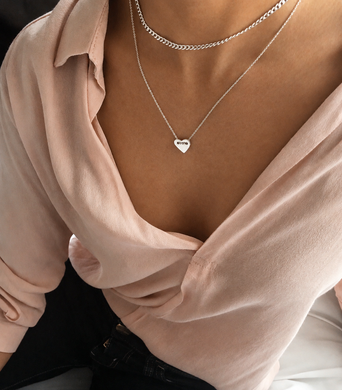 COLLAR CORAZÓN PLATA