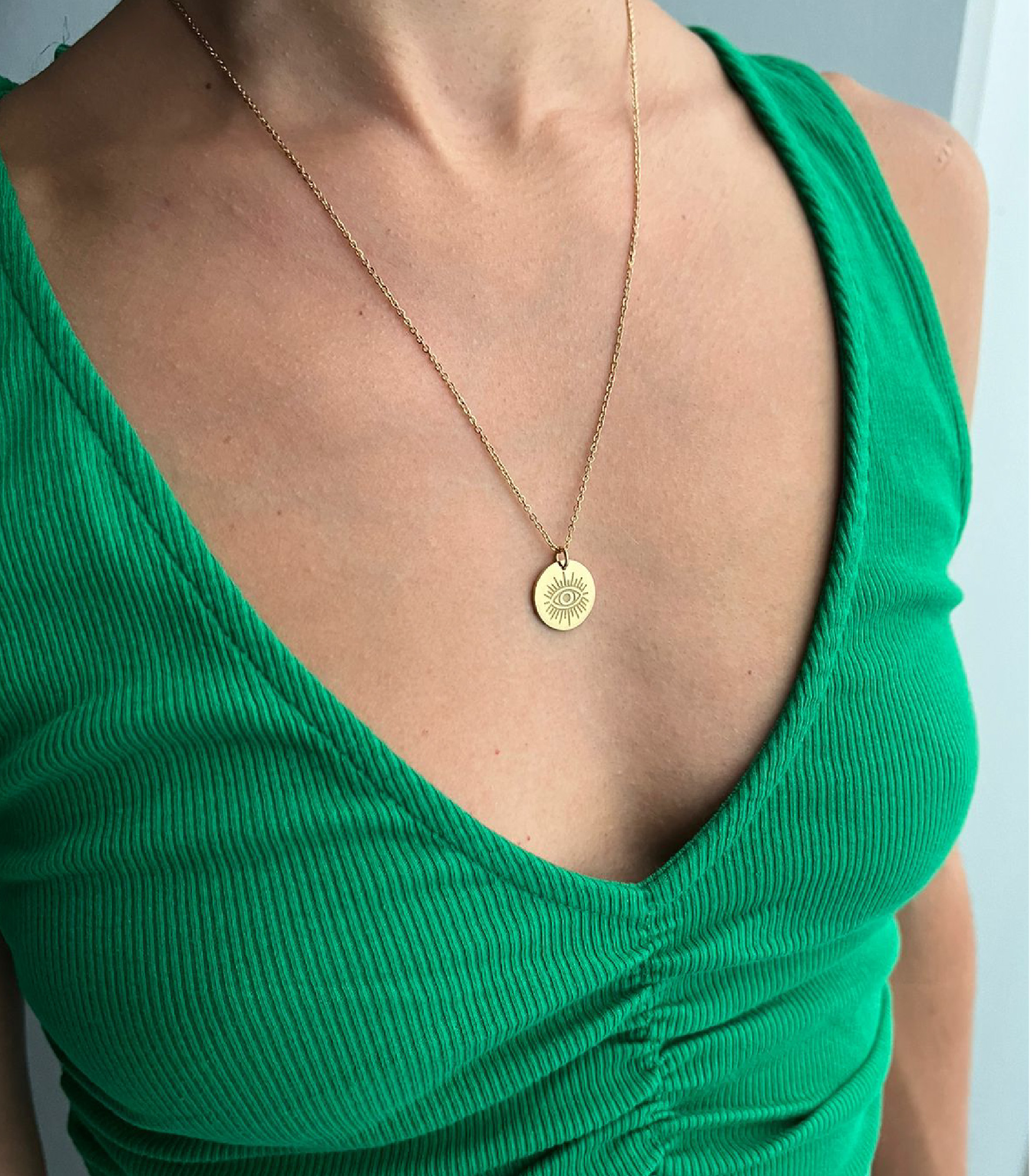 COLLAR EVIL EYE GRABADO