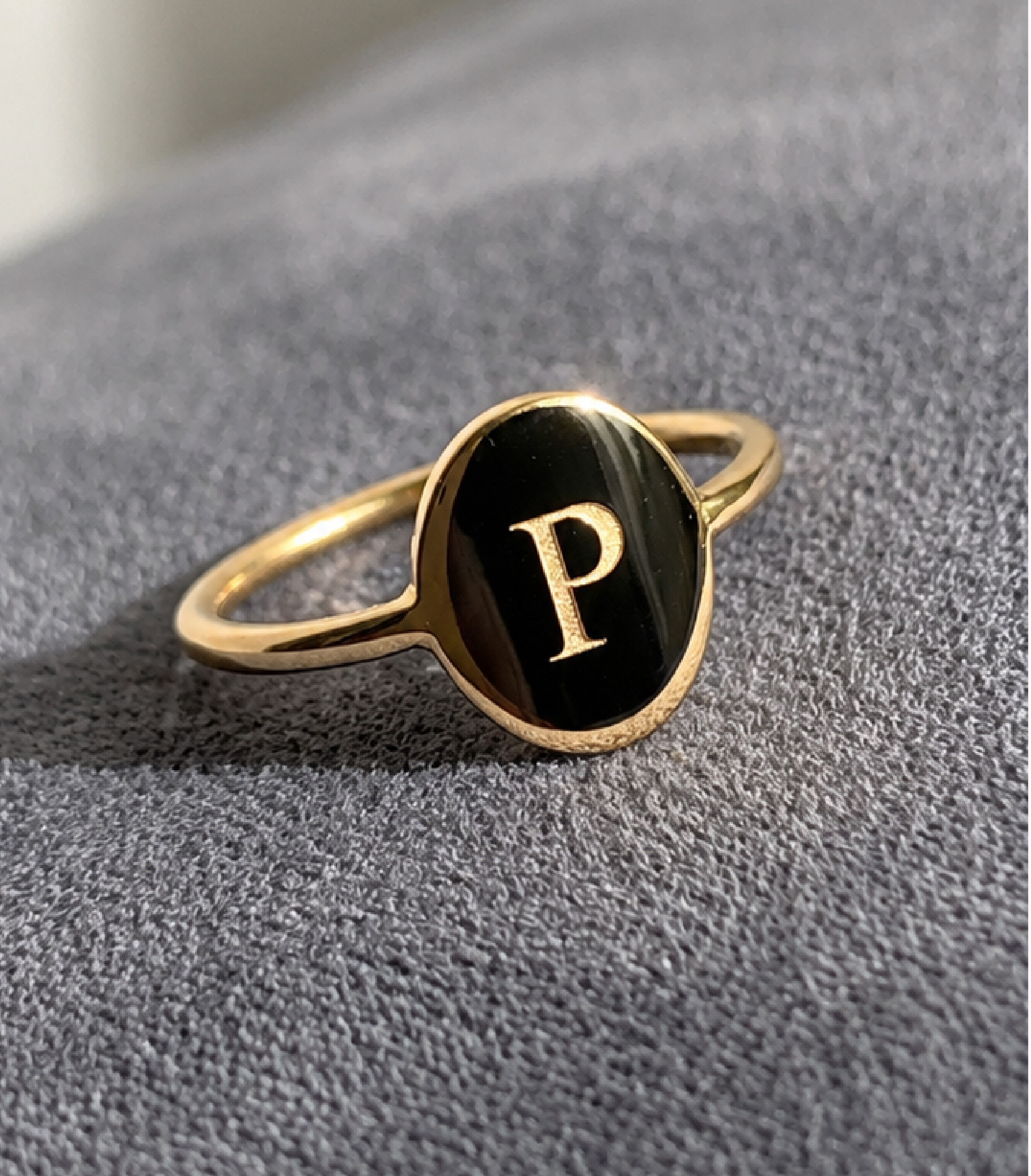 ANILLO INICIAL EN BAÑO DE ORO