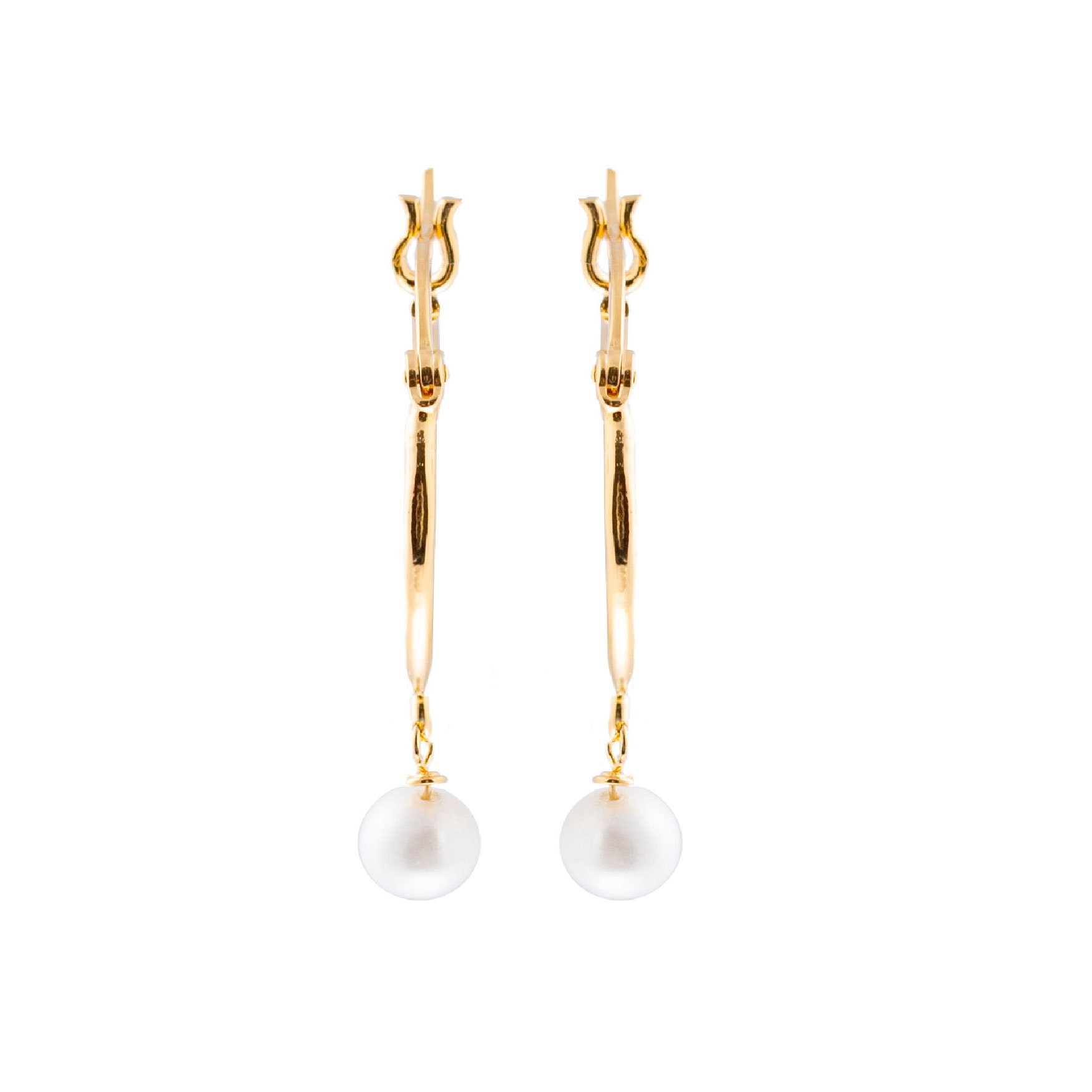 ARETES PERLAS BAÑO DE ORO