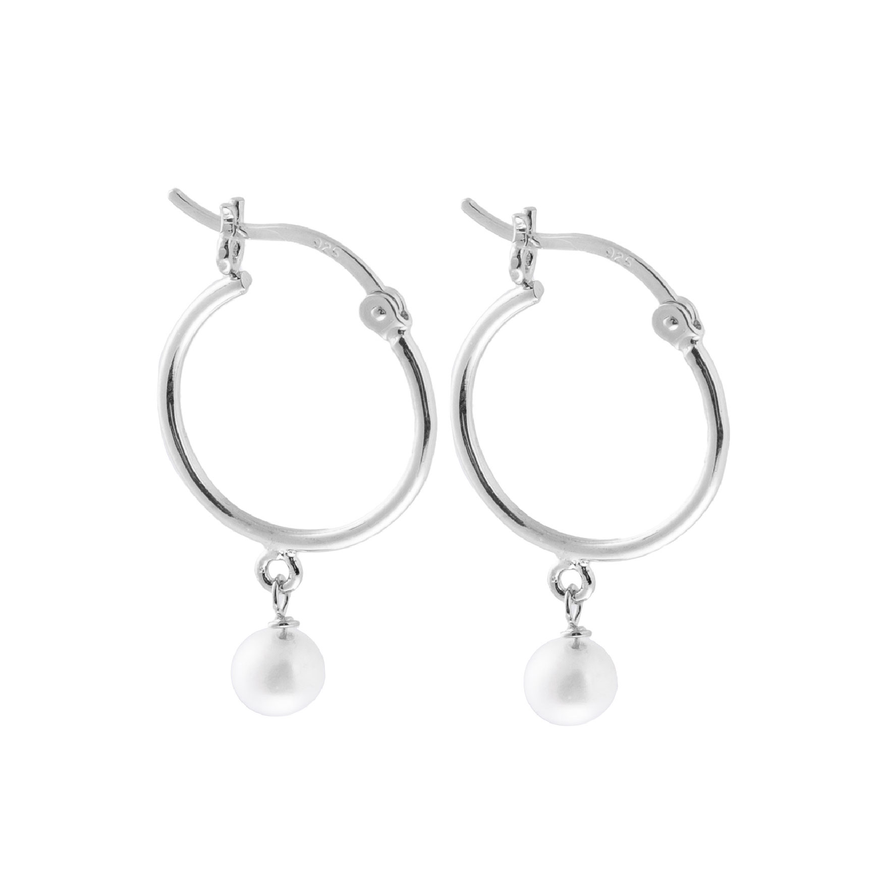 ARETES PERLAS PLATA