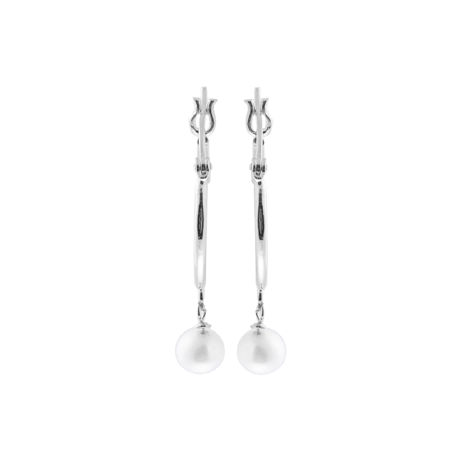 ARETES PERLAS PLATA