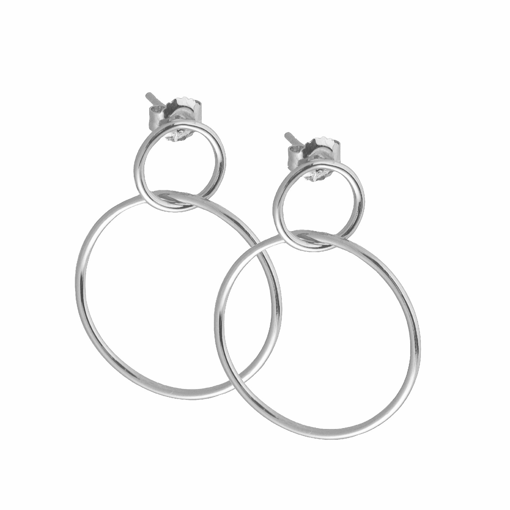 ARETES 2 HOOPS PLATA